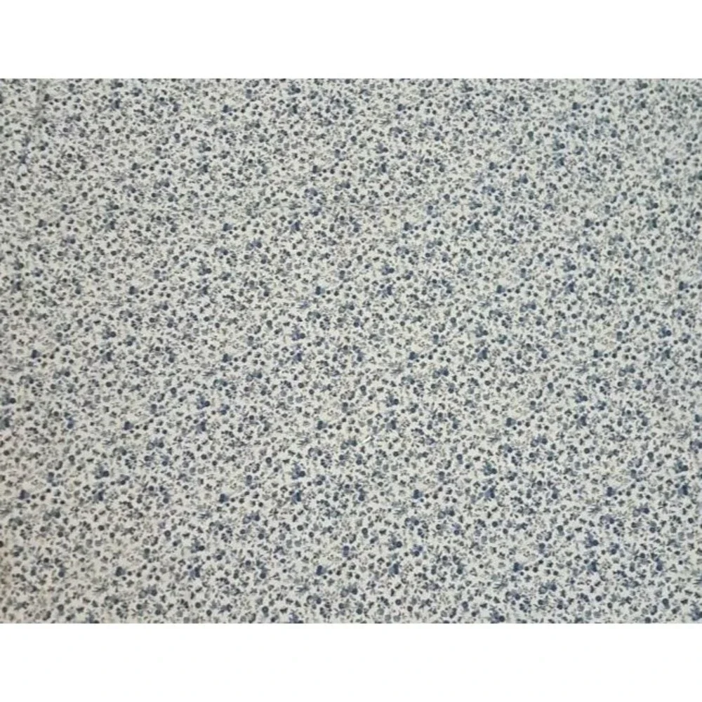 Blue Floral Curtain Panel Cotton Handmade Cottage Garden Country 42x42